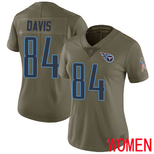 Tennessee Titans Limited Olive Women Corey Davis Jersey NFL Football #84 2017 Salute to Service->women nfl jersey->Women Jersey